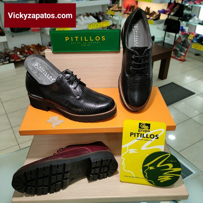 Zapato de Cordón Tipo Oxford en Piel con Plantilla Extraíble Nueva Colección Otoño 21 PITILLOS 1091 HECHOS EN ESPAÑA