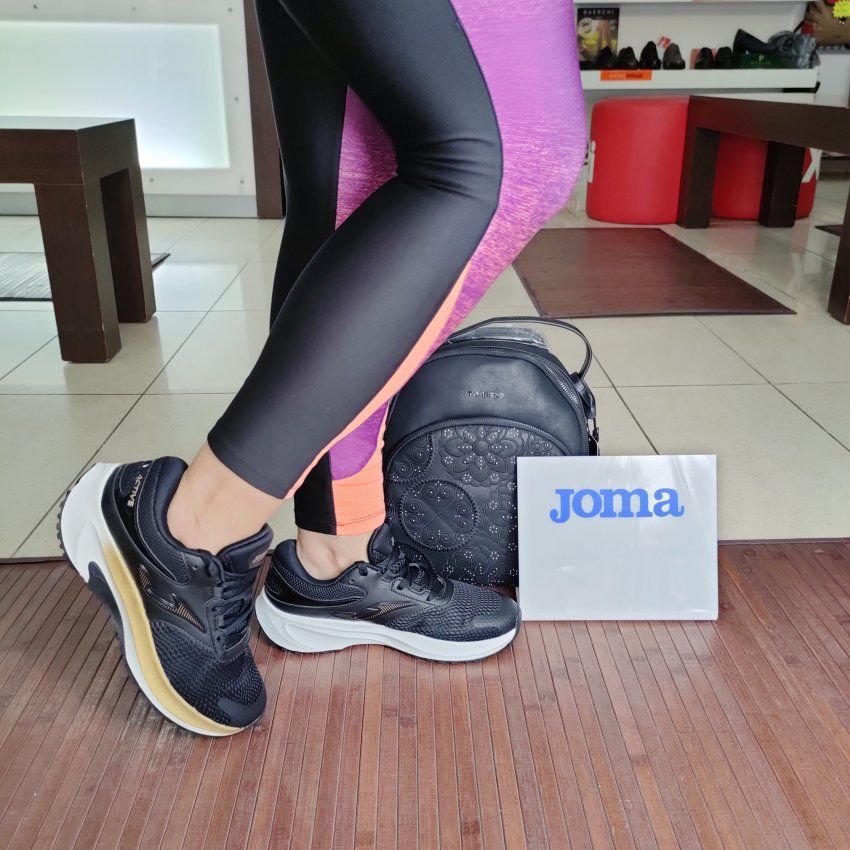 Joma Active Lady 2501 – Zapatilla de running de mujer en negro y oro   VICKY Zapatos