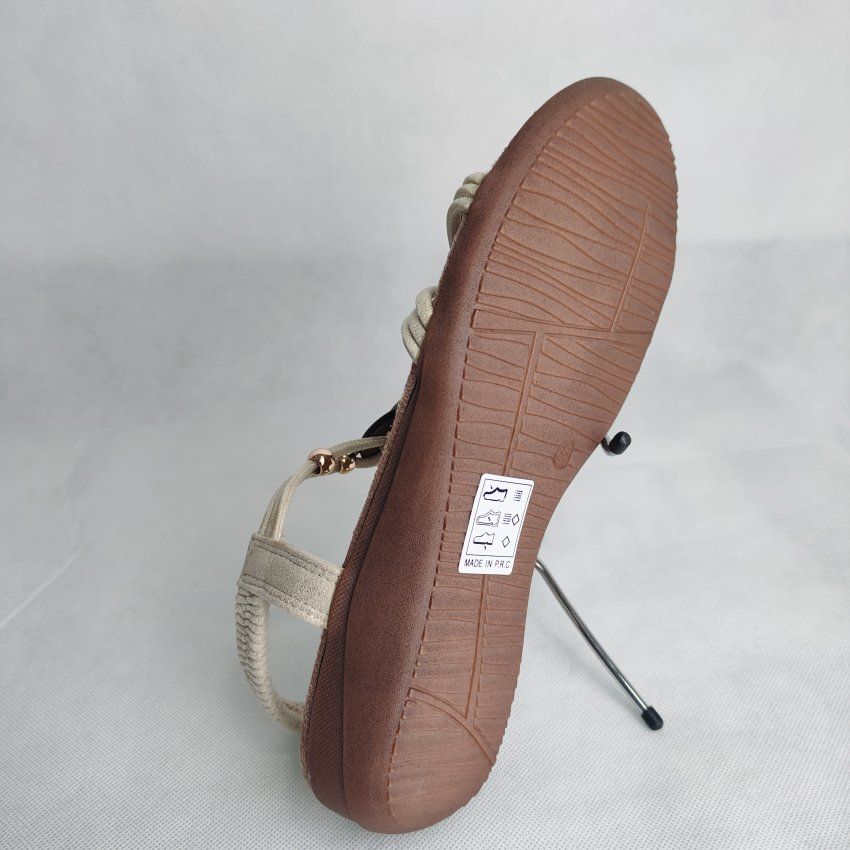 Sandalia Confort Mujer AMARPIES Tiras Elásticas Étnicas con Detalles en Madera – Ligera y Transpirable