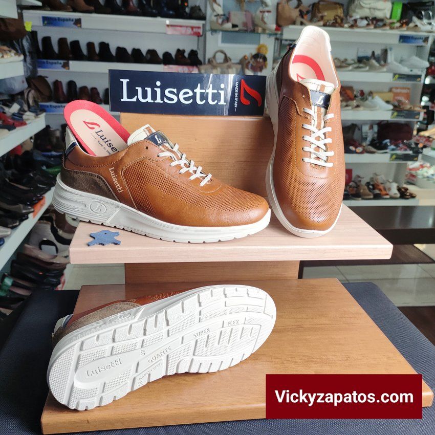 Zapato Casual con Cordón en Piel Grabada LUISETTÍ 36208 Primavera Verano Hecho en España