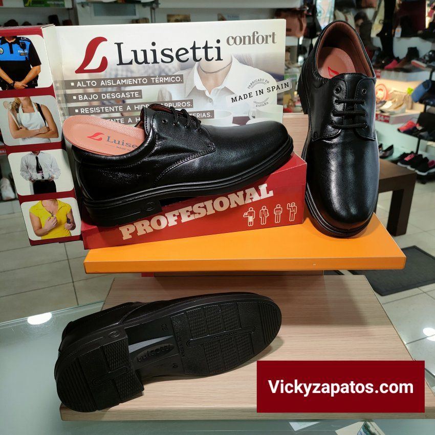 Zapato de Cordón Confort Profesional LUISETTÍ 33651 Todo Piel con Plantilla Extraíble Hecho en España