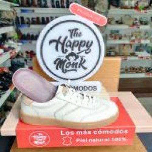 The Happy Monk Paris – Zapato casual de mujer en piel color hielo con piso crepé   VICKY Zapatos