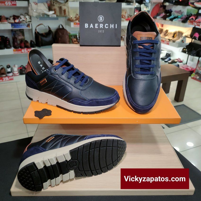 Zapato Casual con Cordón en Piel BAERCHI 7400 Otoño Invierno 23 Hecho en España