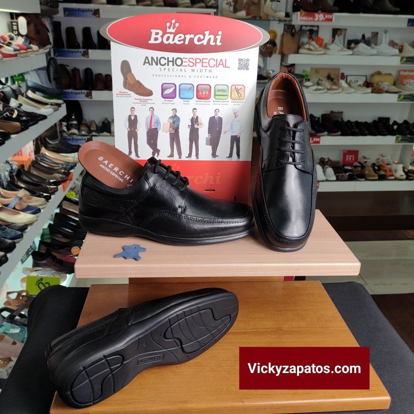Zapato de Cordón Profesional Ancho Especial Plantilla Extraíble Todo Piel BAERCHI 1930