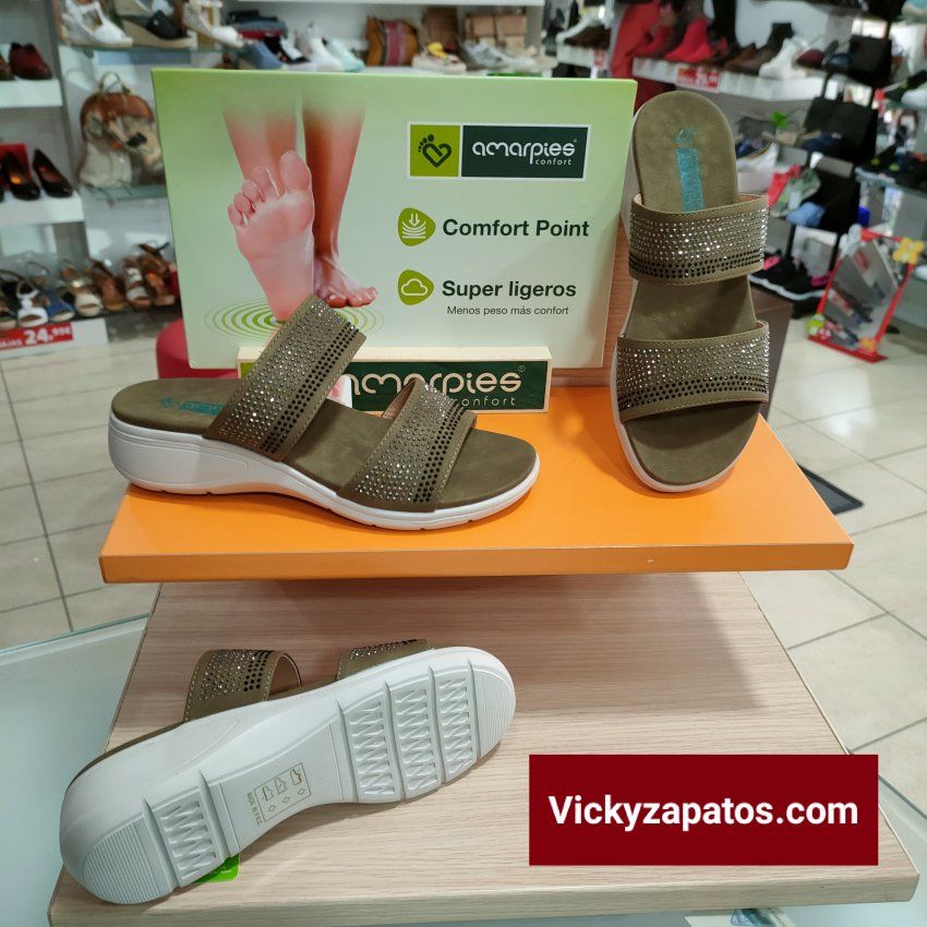 Sandalia Zueco Confort Pies Delicados AMARPIES 21343 OFERTA Primavera Verano 22 Coslada