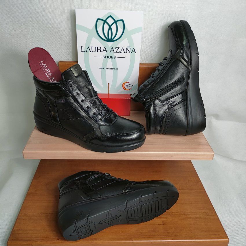 Botín Casual Mujer LAURA AZAÑA 26858 Piel Napa y Metal – Memory Foam