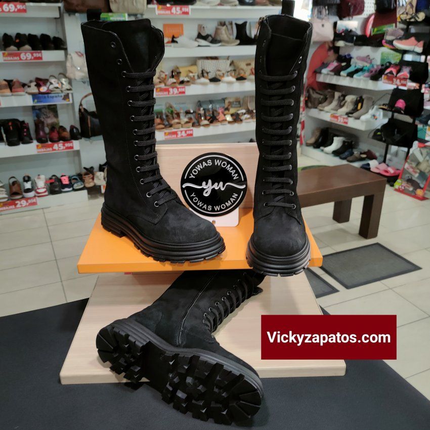 Bota Militar Casual en Piel Afelpada YOWAS WOMAN S1046 HECHOS EN ESPAÑA Coslada