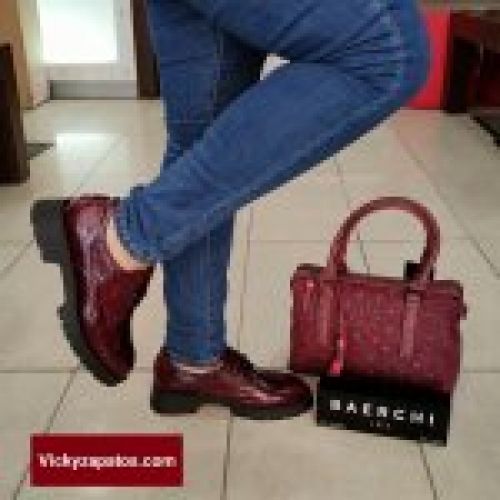 Zapato Blucher en Piel Charol Grabada BAERCHI 52250 HECHOS EN ESPAÑA