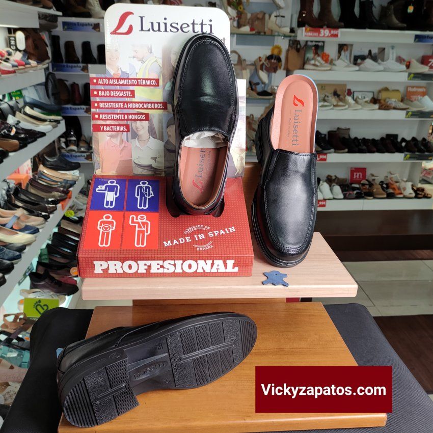 Zapato Mocasín Confort Profesional LUISETTÍ 33650 Todo Piel con Plantilla Extraíble Hecho en España