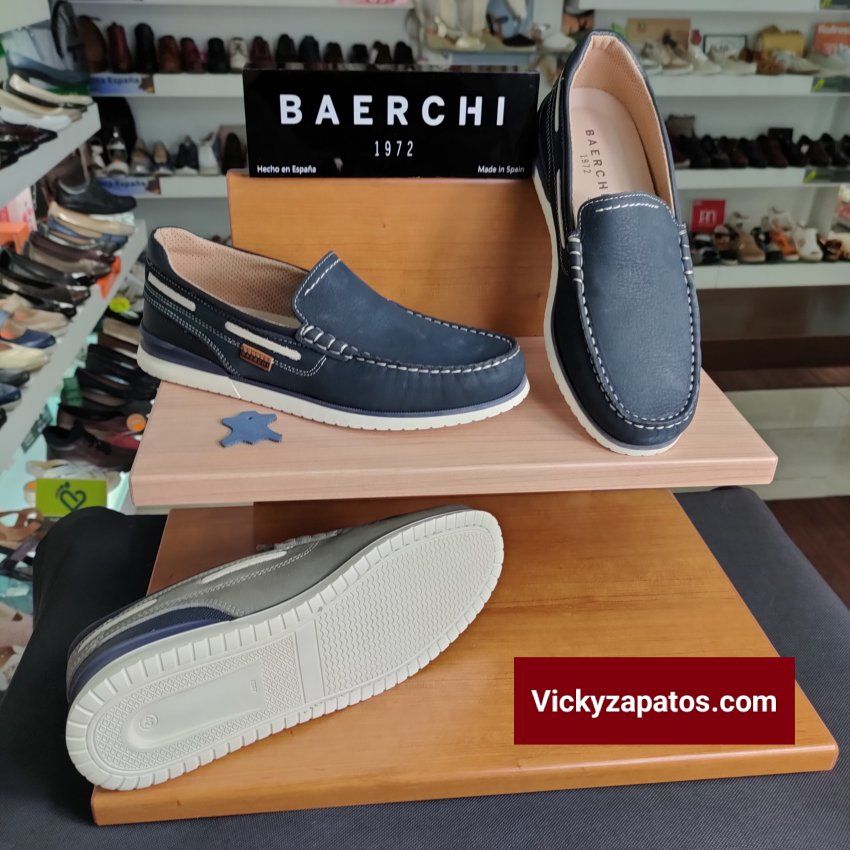 Zapato Náutico en Piel BAERCHI 3101 HECHOS EN ESPAÑA Calidad y Confort Nueva Colección Primavera Verano