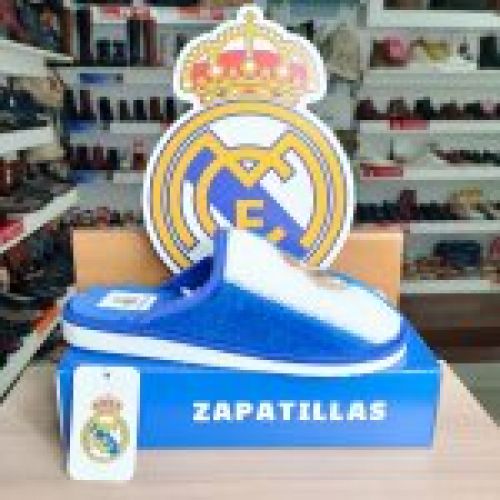 Marpen – Zapatilla oficial del Real Madrid tipo zueco en blanco y azul   Vicky Zapatos