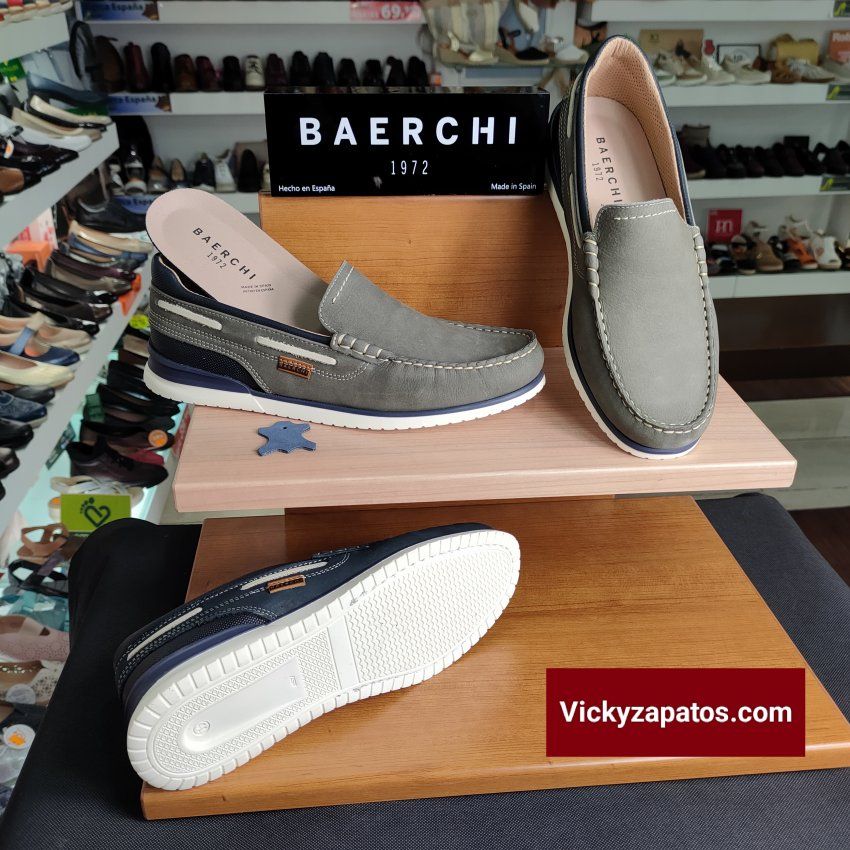Zapato Náutico en Piel BAERCHI 3101 HECHOS EN ESPAÑA Calidad y Confort Nueva Colección Primavera Verano