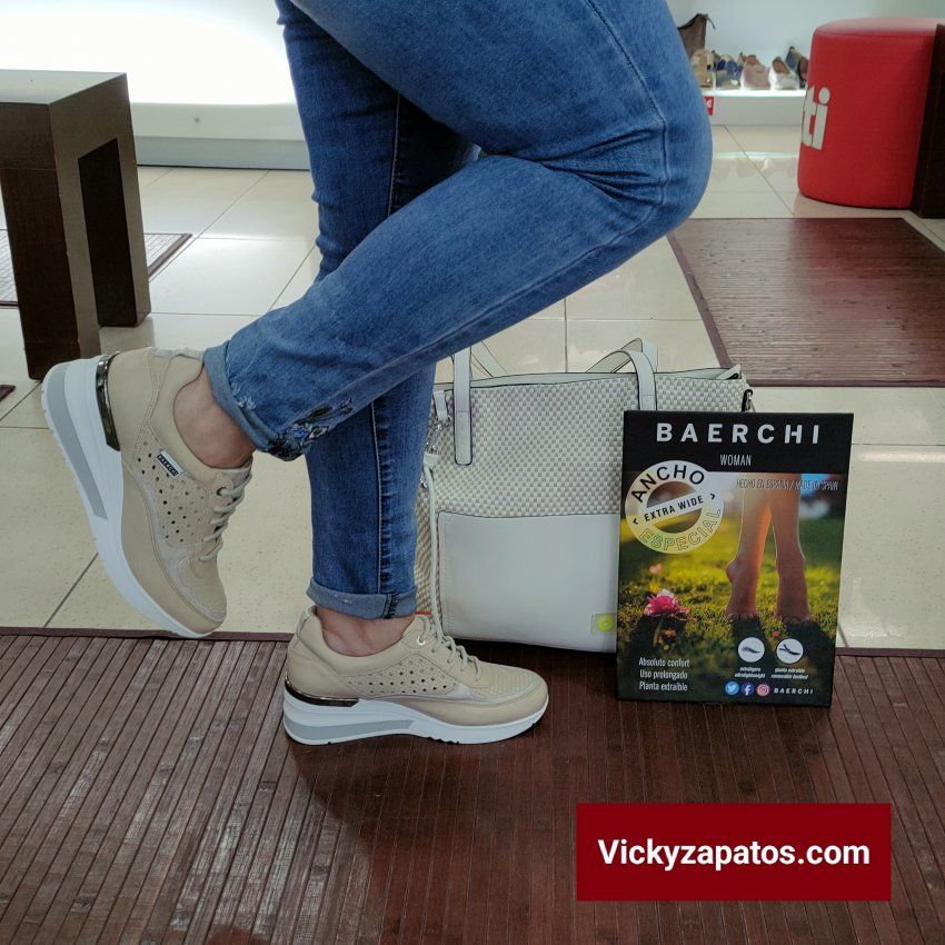 Deportivo de Cordón Casual En Piel BAERCHI WOMAN 39011 SIRI Hecho en España Primavera Verano 24