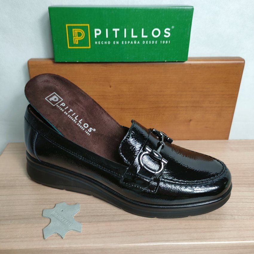 Mocasín Confort Mujer PITILLOS 11502 Charol – Cuña Baja y Plantilla Extraíble