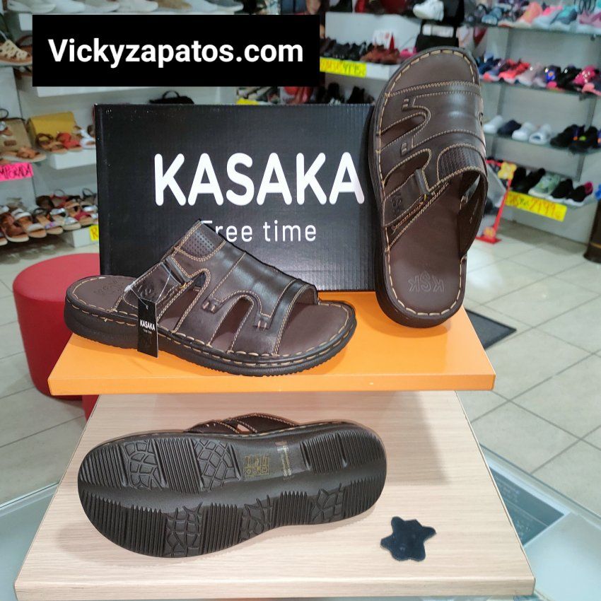 Sandalia Zueco de Hombre en Piel  KASAKA K03 en Oferta