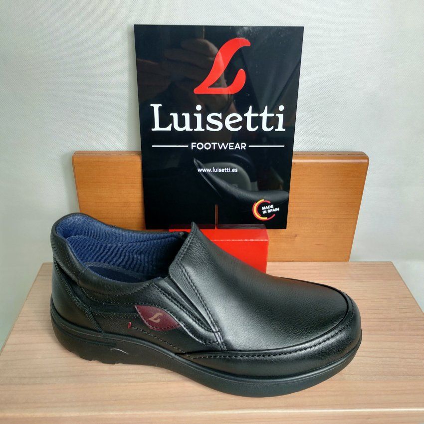 Luisetti 310110– Zapato mocasín confort de piel color negro | VickyZapatos