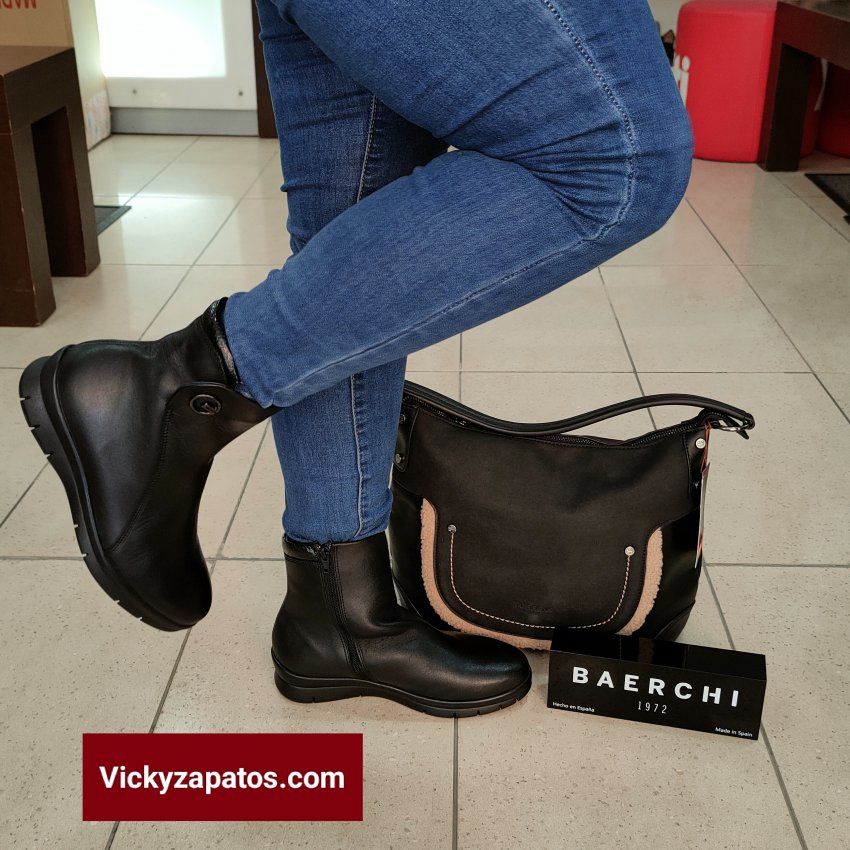Botín Casual En Piel BAERCHI WOMAN 54073 Ancho Especial Otoño Invierno 23 Coslada