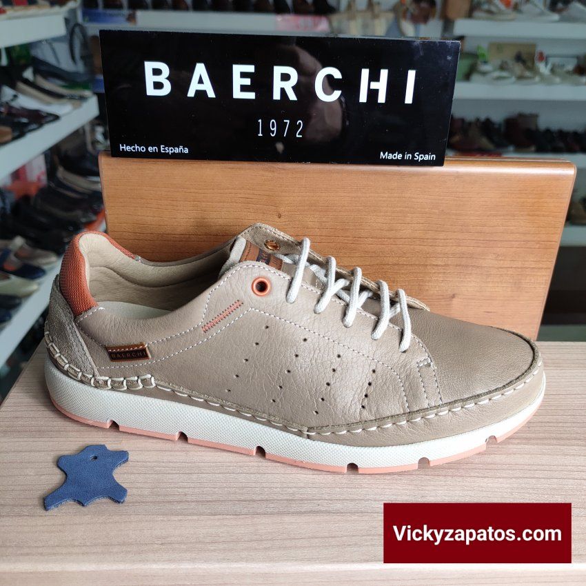 Zapato Confort en Piel y Cordón BAERCHI 2700 Plantilla Extraíble Hecho en España