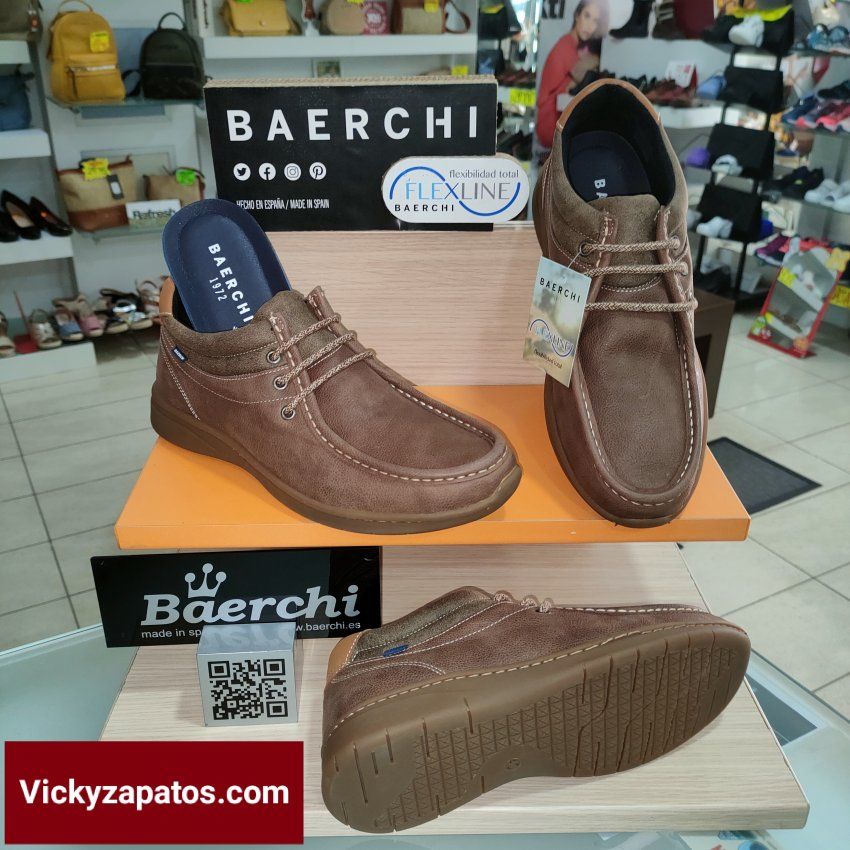 Zapato Wallabee en Piel con Plantilla Extraíble BAERCHI 6103 Hecho en España Otoño 21 Coslada