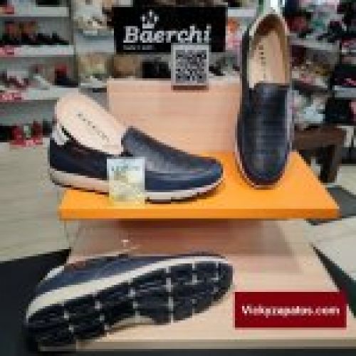 Zapato Confort de Piel Mocasín BAERCHI 2001 Plantilla Extraíble Hecho en España