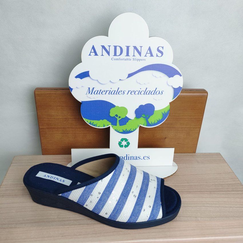 Zapatillas de Mujer ANDINAS Pala Abierta Cuña Baja Hechas en España