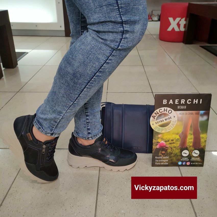 Deportivo de Cordón Casual En Piel BAERCHI WOMAN 60400 Hecho en España Otoño Invierno 22 Coslada