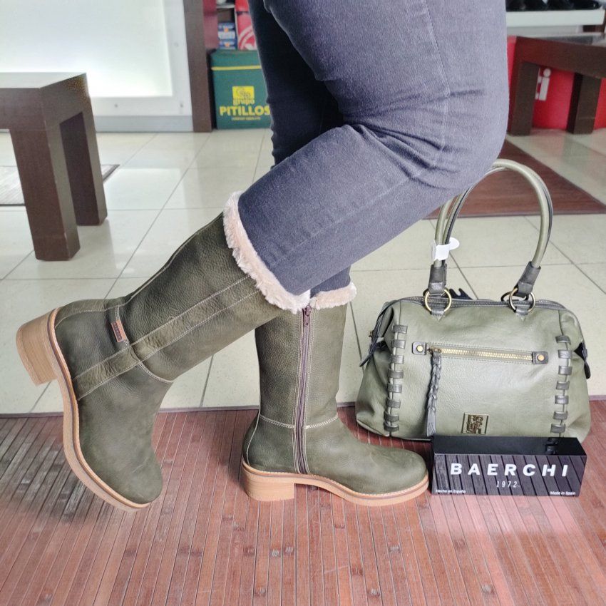 Bota Casual en Piel Nobuk BAERCHI 60302 ZEBRA en Marrón y Kakí | VICKYZAPATOS