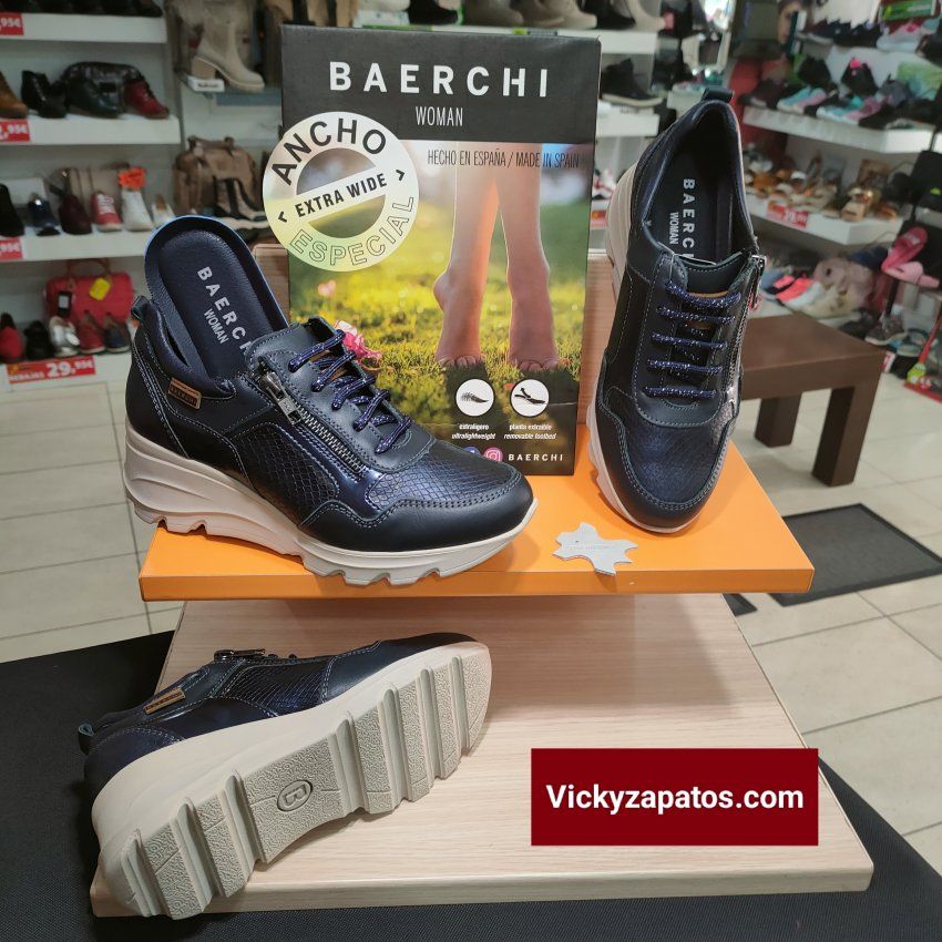 Deportivo de Cordón Casual En Piel BAERCHI WOMAN 60400 Hecho en España Otoño Invierno 22 Madrid