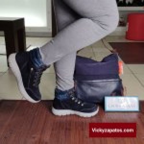 Botín Casual de Cordón en Piel Afelpada LAURA AZAÑA 26602 Hechos en España Moda y Confort