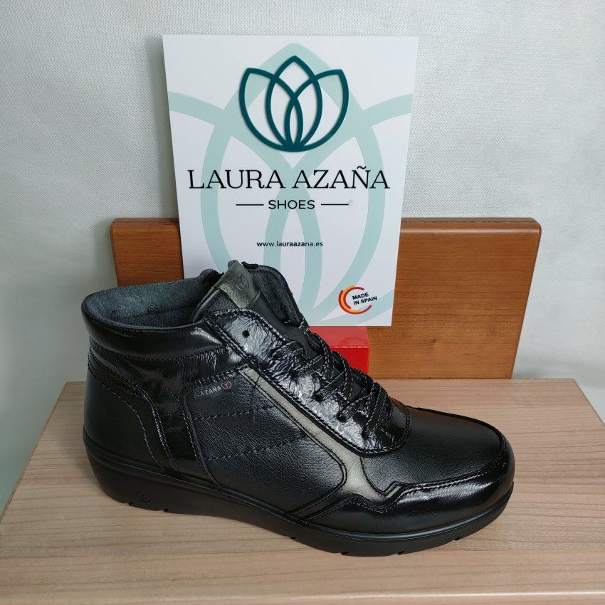 Botín Casual Mujer LAURA AZAÑA 26858 Piel Napa y Metal – Memory Foam