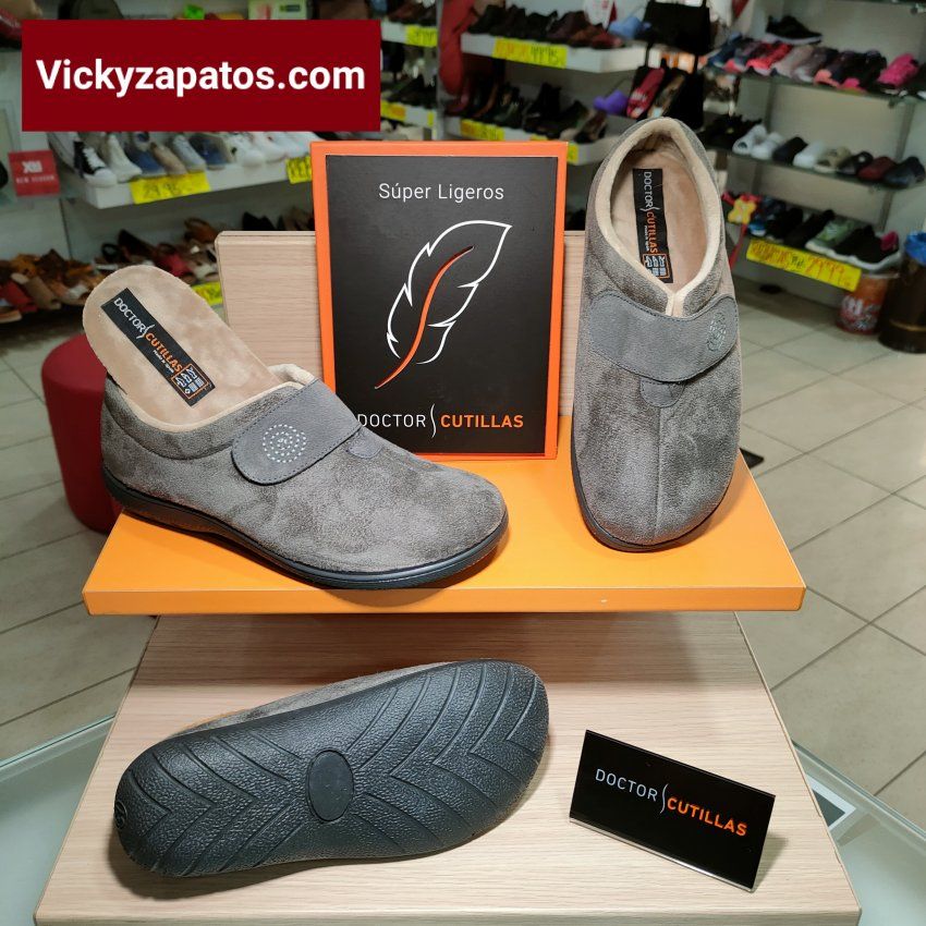 Zapatilla Casa de Velcro Ancha Especial con Plantilla Extraíble DOCTOR CUTILLAS 29467 Coslada