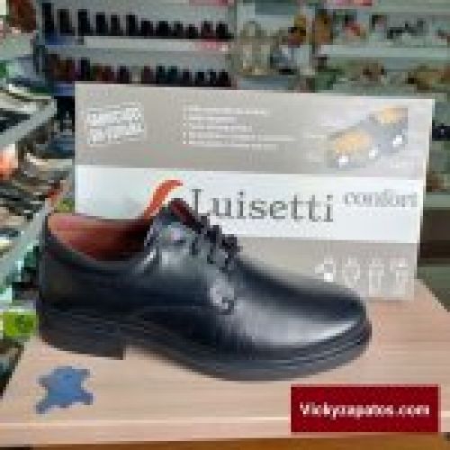 Zapato de Cordón Confort Profesional LUISETTÍ 33651 Todo Piel con Plantilla Extraíble Hecho en España