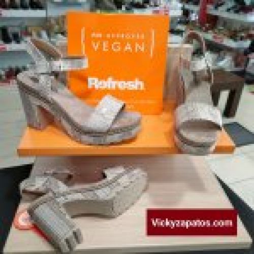 Sandalia Vegana de Rafia Con Tacón REFRESH 170651 Primavera Verano 23 Madrid