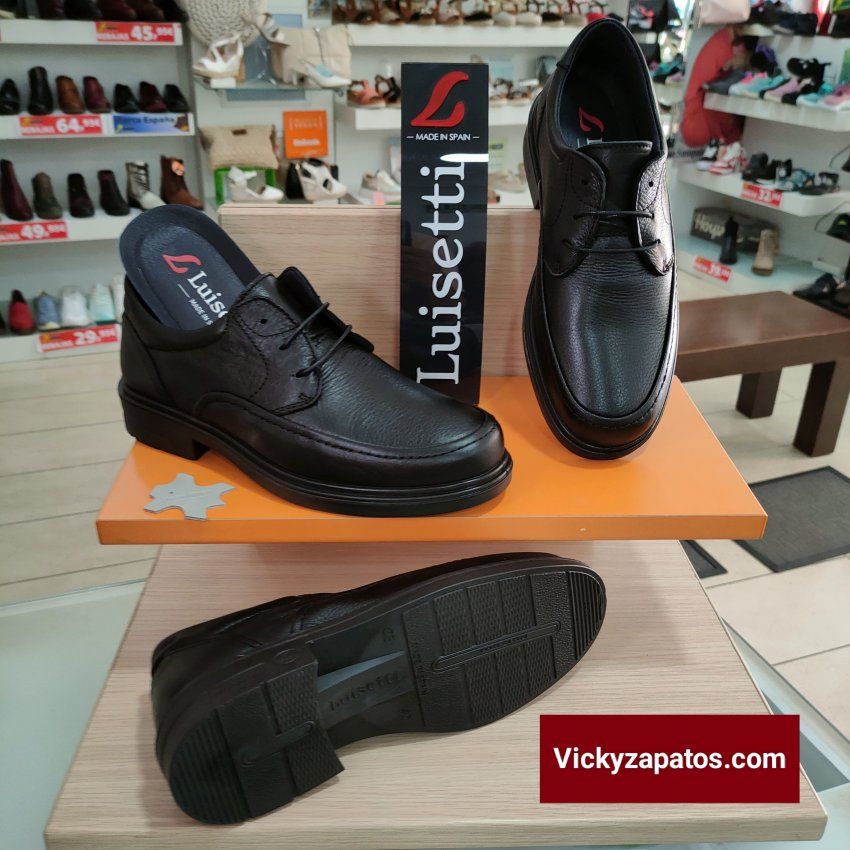 Zapato de Cordón Confort LUISETTÍ 34310 Todo Piel con Plantilla Extraíble Hecho en España