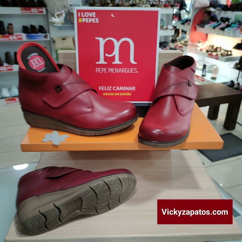 Botín de Velcro en Piel y Plantilla Extraíble PEPE MENARGUES 20658 HECHOS EN ESPAÑA Coslada
