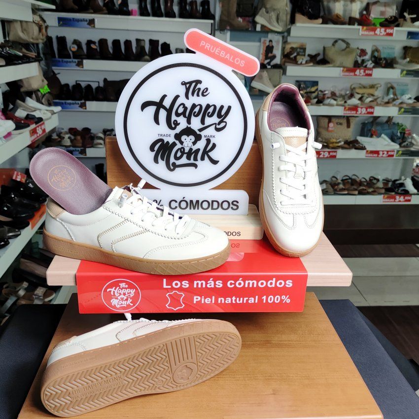 The Happy Monk Paris – Zapato casual de mujer en piel color hielo con piso crepé   VICKY Zapatos