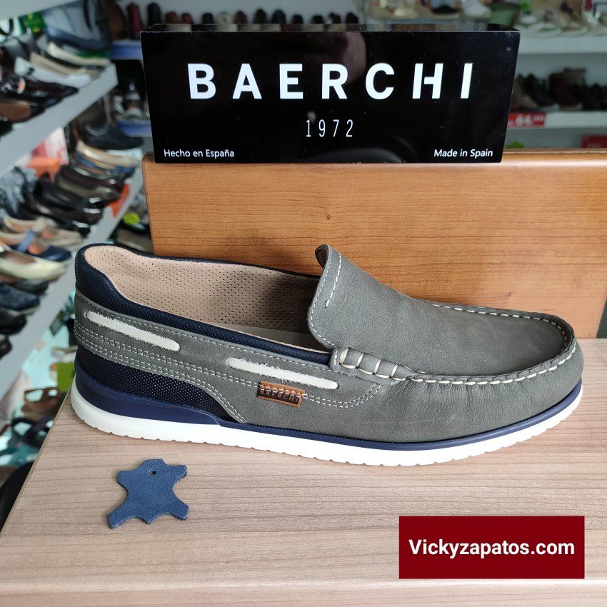 Zapato Náutico en Piel BAERCHI 3101 HECHOS EN ESPAÑA Calidad y Confort Nueva Colección Primavera Verano