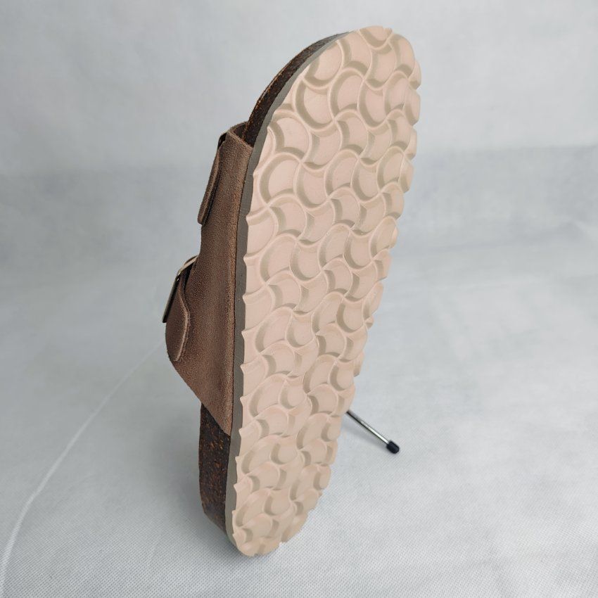 Sandalia Autenti bio mujer en negro y taupe dos hebillas cómoda | VICKY Zapatos