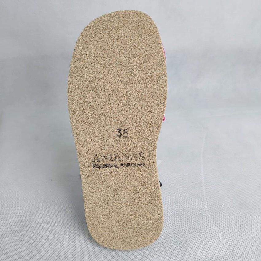 Zapatillas de Casa Mujer ANDINAS Pala Abierta Fucsia con Brillo Azul – Ultraligeras Hechas en España