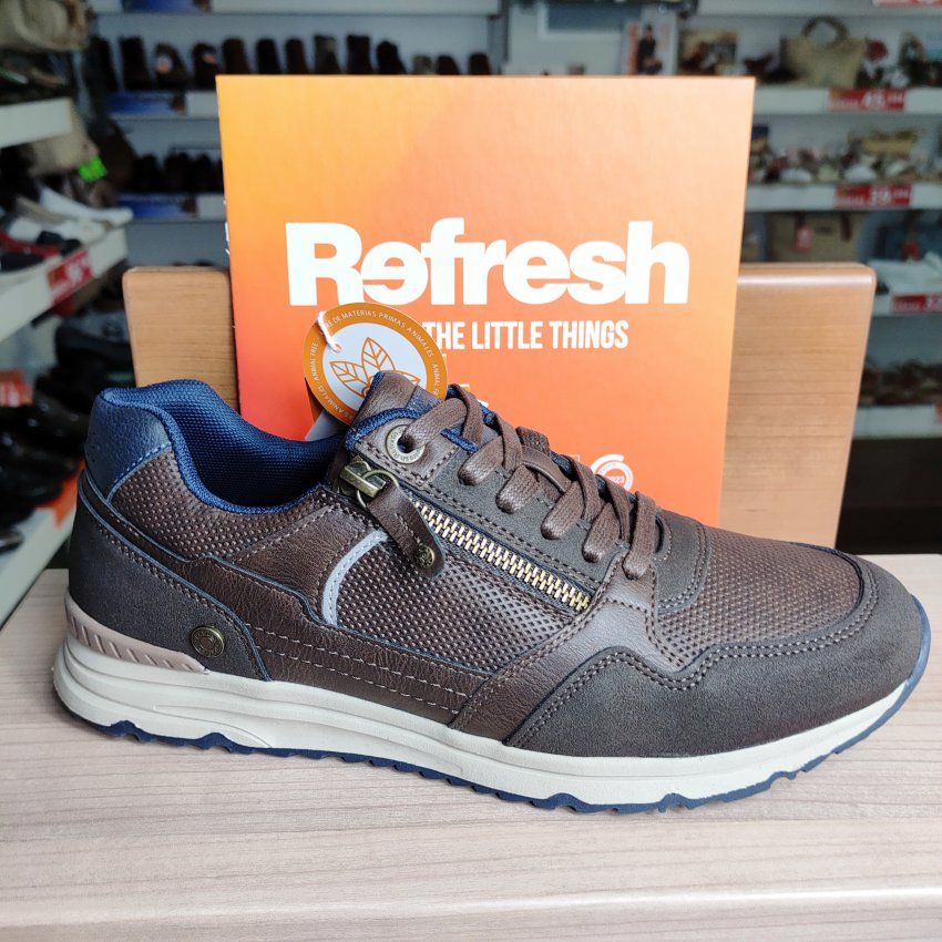 Refresh 172900 – Deportivo casual de hombre en marrón vegano con memory foam   VICKY Zapatos