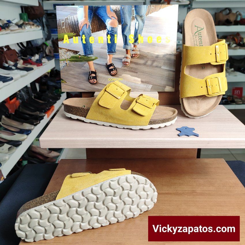 Sandalia AUTENTIC 0747 Piel Afelpada con Dos Tiras de Hebilla HECHO EN ESPAÑA