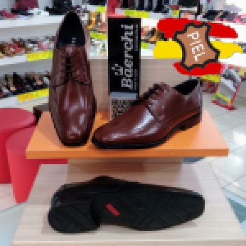 Zapato de Cordón Todo en Piel y suela de Cuero Interior Made in Spain Coslada
