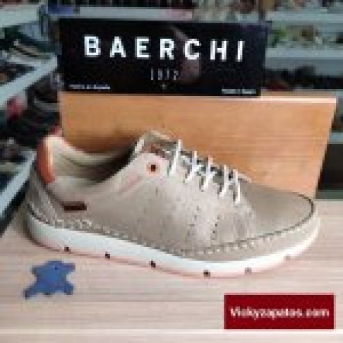 Zapato Confort en Piel y Cordón BAERCHI 2700 Plantilla Extraíble Hecho en España
