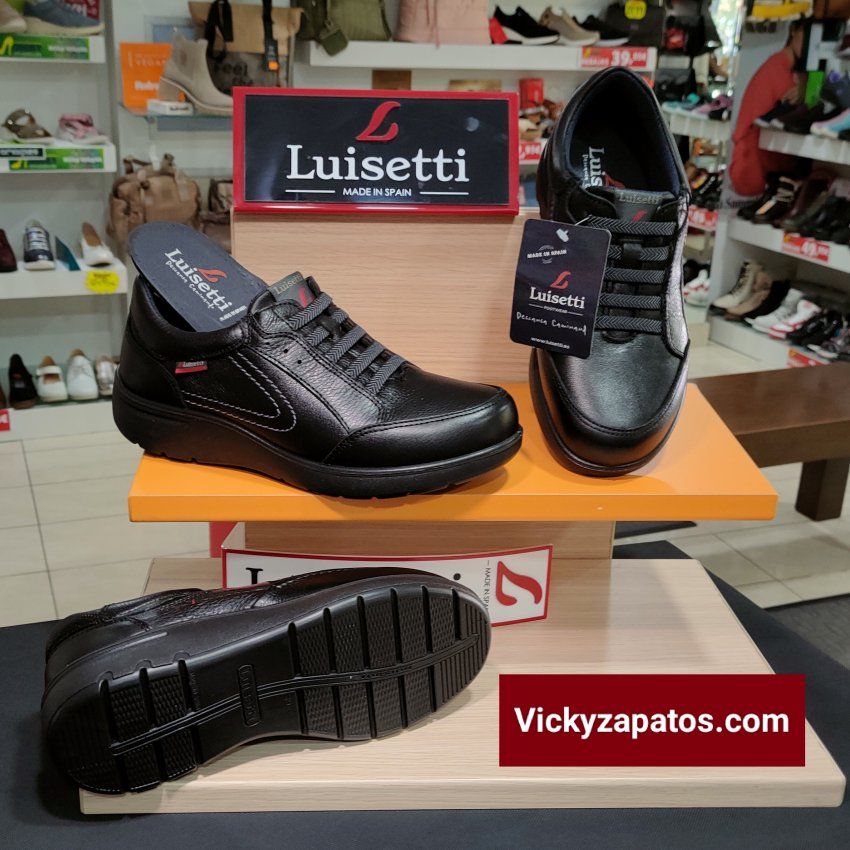 Zapato de Cordón Elástico en Piel con Plantilla Extraíble LUISETTÍ 32807 Otoño Invierno 22 Hecho en España