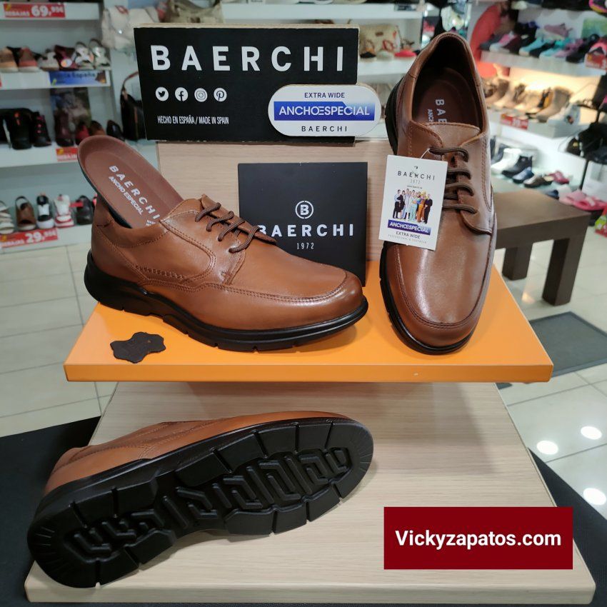 Zapato Confort con Cordón de Piel BAERCHI 1250 Viena HECHOS EN ESPAÑA Otoño Invierno 23