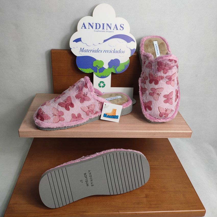 Zapatilla Mujer ANDINAS 417 WONDER Malva con Grabado de Mariposas