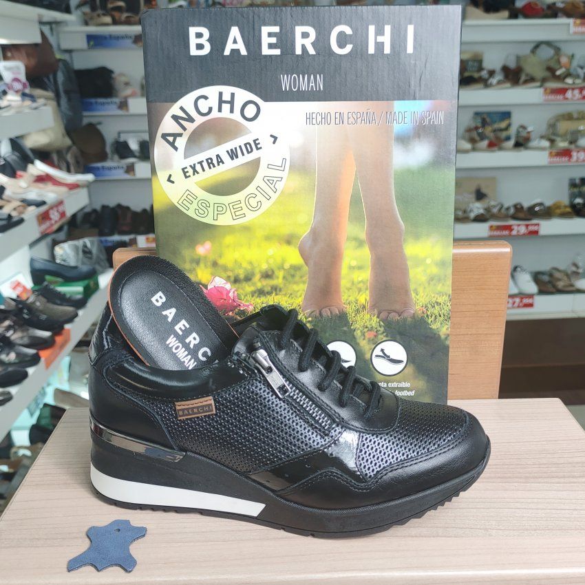 Deportivo de Cordón Casual En Piel BAERCHI WOMAN 40601 Hecho en España Nueva Colección