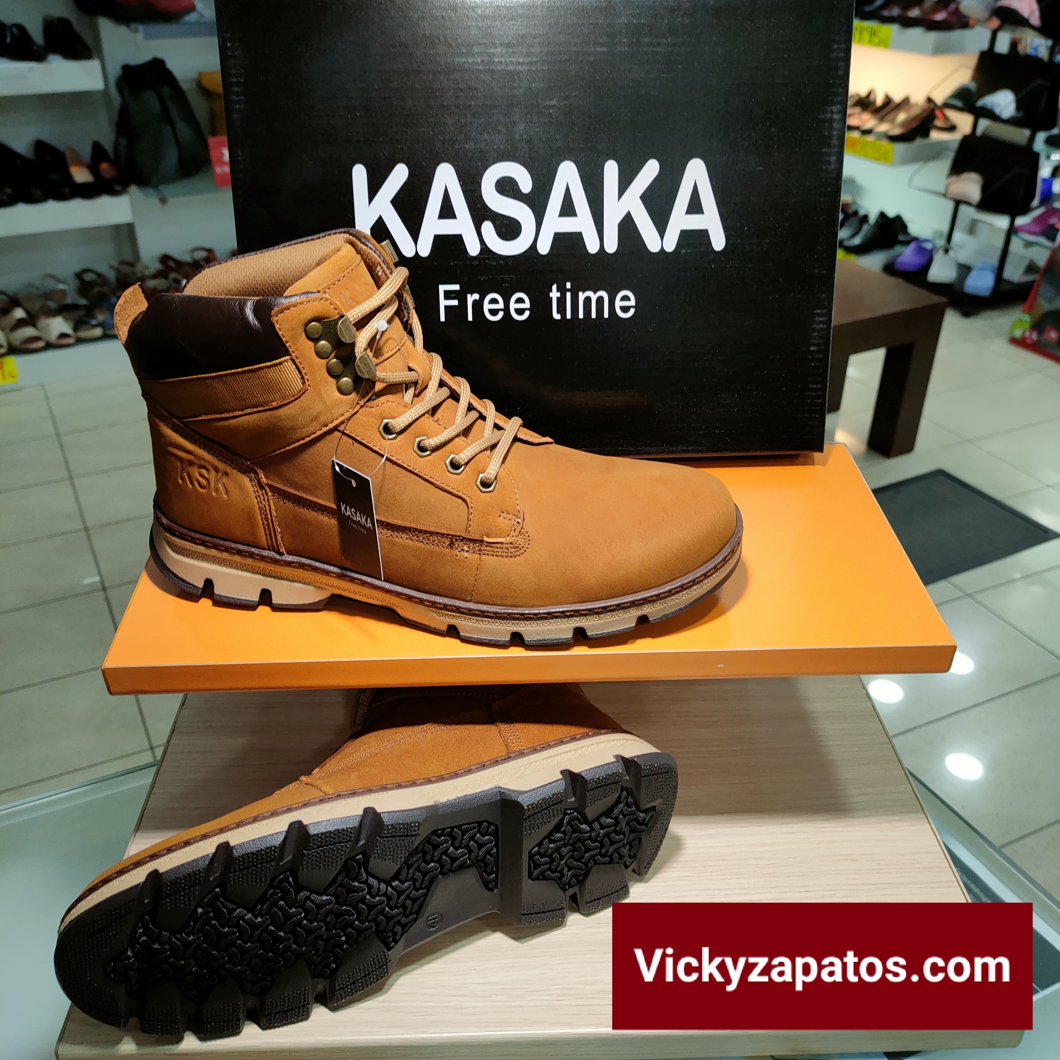 Bota de Montaña Casual en Piel con Cordón Todo Moda KASAKA K04 | CALZADOS  VICKY