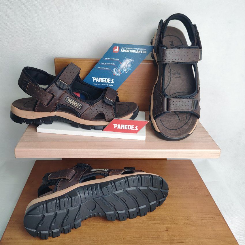 Sandalia Trekking Hombre PAREDES Gredos Trek Piel Nobuck Convertible – Velcro y Suela Phylon + TPR