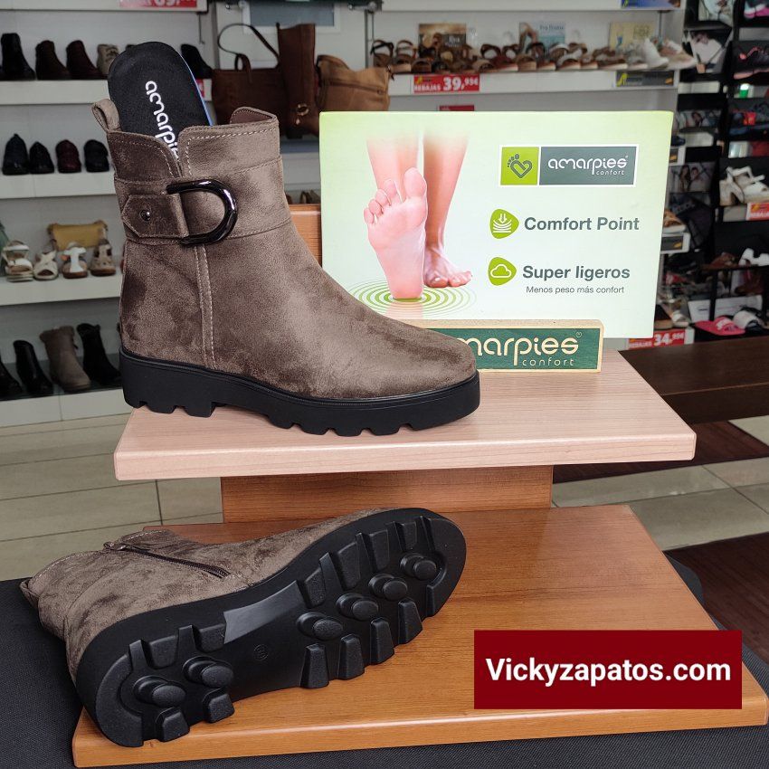 Botín de Plataforma Water Repellent con Cremallera AMARPIES 27215 Nueva Temporada Otoño Invierno